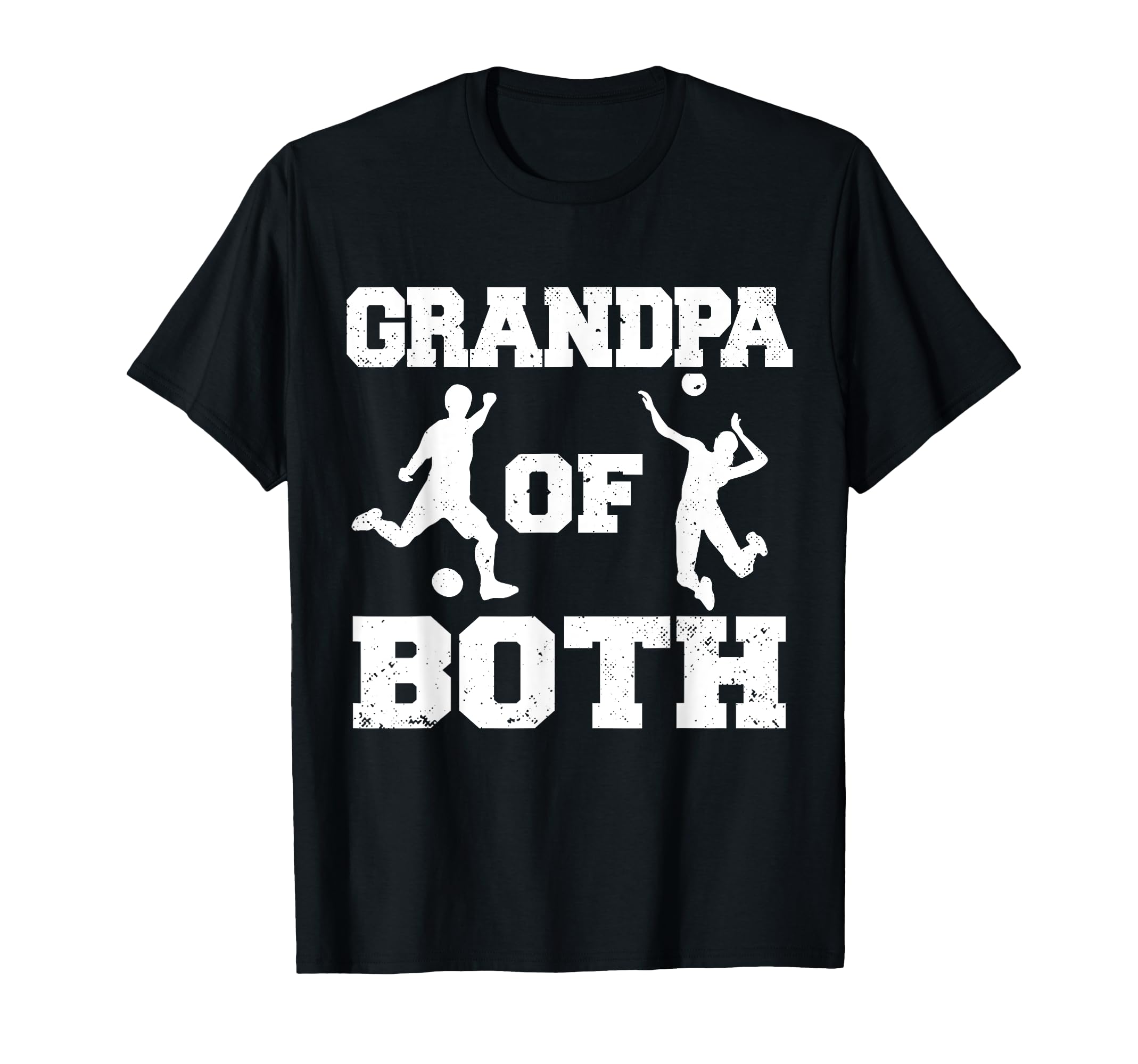 Grandpa Both Funny Soccer Volleyball T-Shirt - Unique Graphic Men Women
