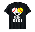 Ball Gigi Heart Funny Baseball Softball T-Shirt - Graphic Print for Adults