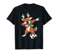Dabbing Reindeer Soccer Funny Dab T-Shirt - Fun Novelty Design Unisex