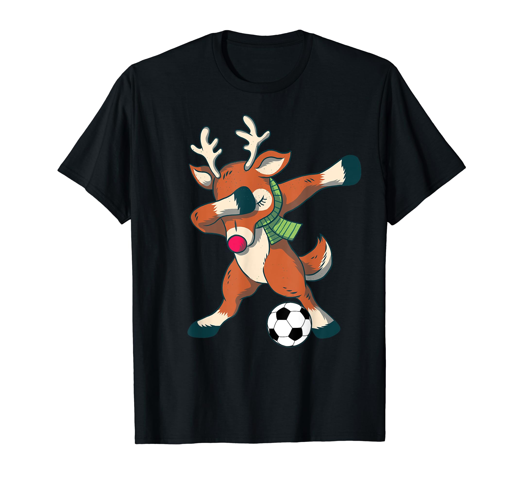 Dabbing Reindeer Soccer Funny Dab T-Shirt - Fun Novelty Design Unisex