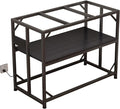 Sturdy Metal Aquarium Stand with Power Outlets, Adjustable Storage Cabinet - 660LBS Capacity, Black - Suitable for 40 Gallon Fish Tank, Turtle Tank, Fish Tank Accessories - Perfect Fish Tank Stand for Organization and Convenience