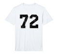 Number 72 Sport Black Distressed Uni T-Shirt - Minimalist Print Men Women