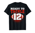Football 12Th Birthday Player Tackle T-Shirt - Trendy Graphic for Adults