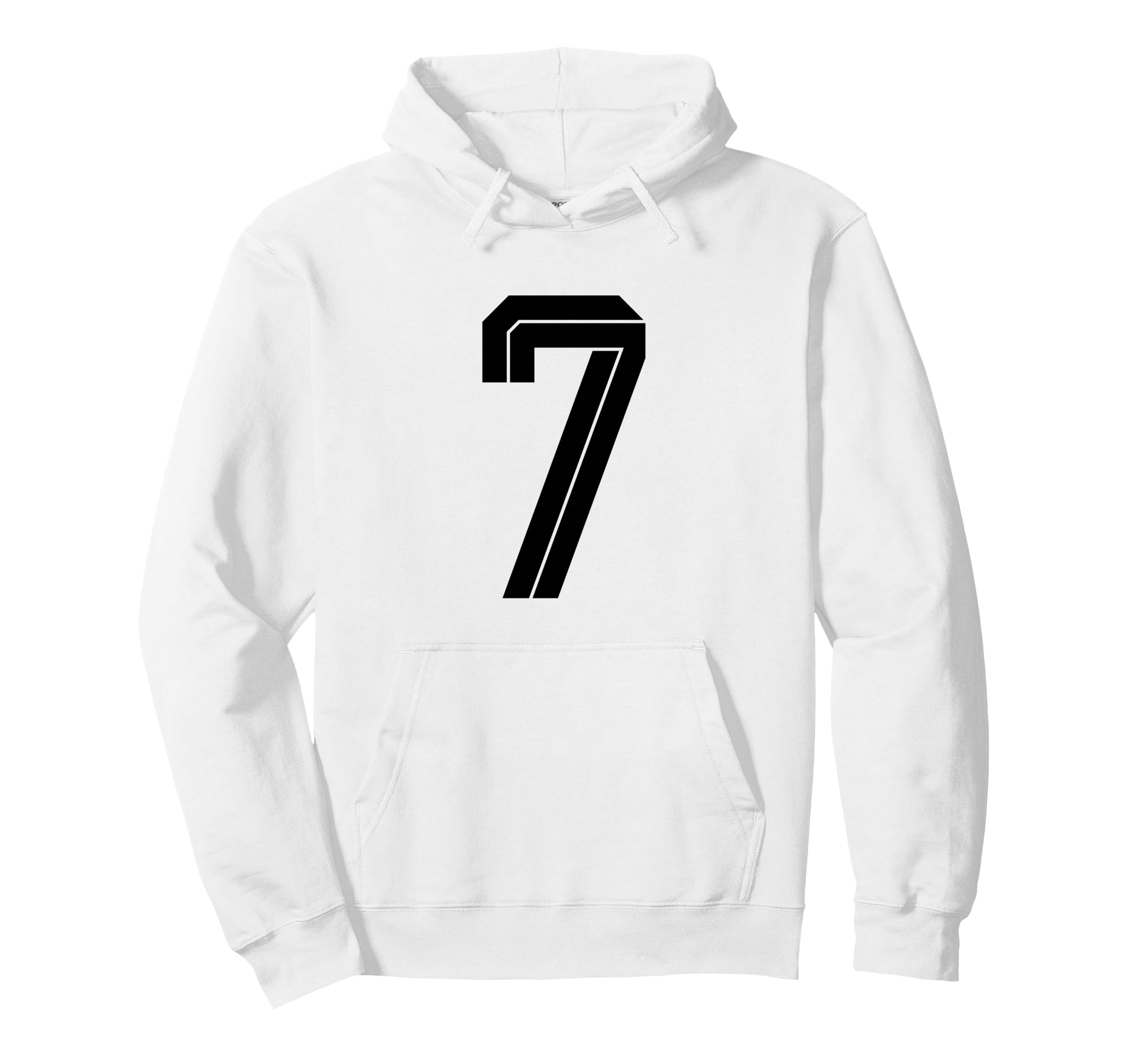 7 White Number 7 Sports Fan Soccer Hoodie - Aesthetic Graphic Unisex