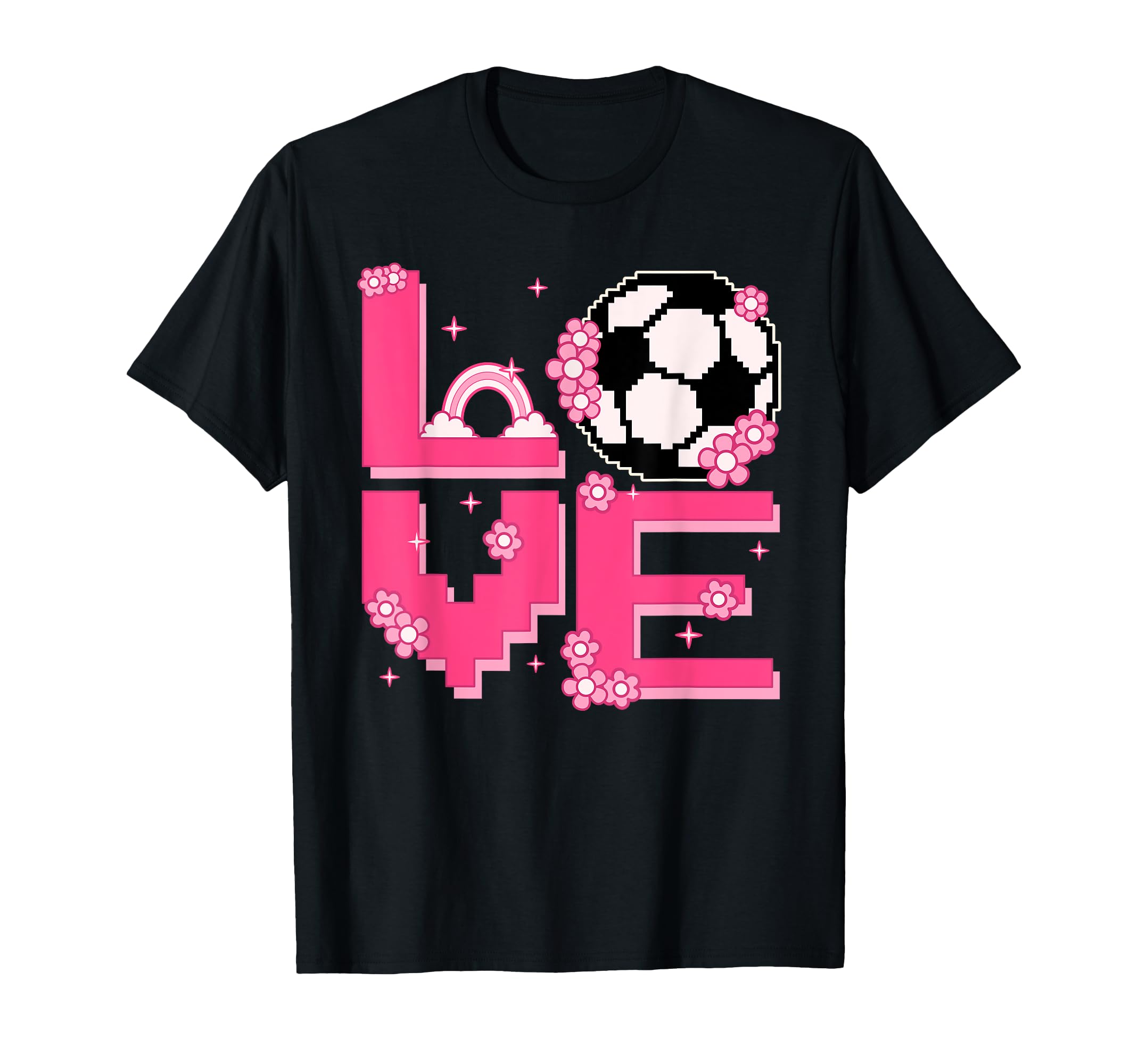 Pixel Art 60S 70S Hippie Outfit Love T-Shirt - Custom Art Print for Adults
