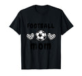 Football Mom Leopard Heart Football T-Shirt - Aesthetic Graphic Men Women