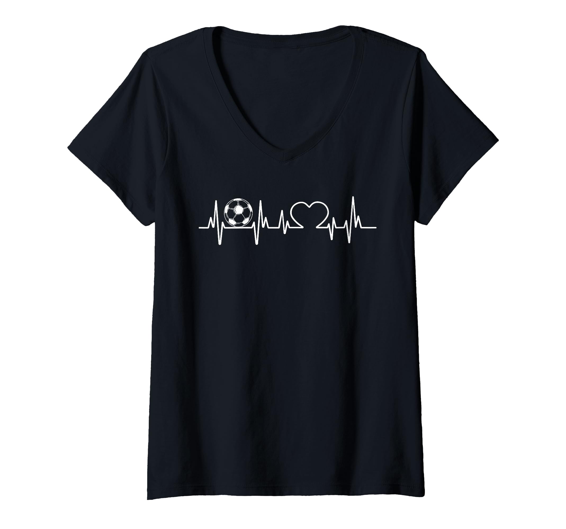 Soccer Heart Beat Pulse Play T-Shirt - Casual Everyday Wear for Adults