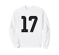 17 White Number 17 Sports Fan Sweatshirt - Casual Everyday Wear Unisex
