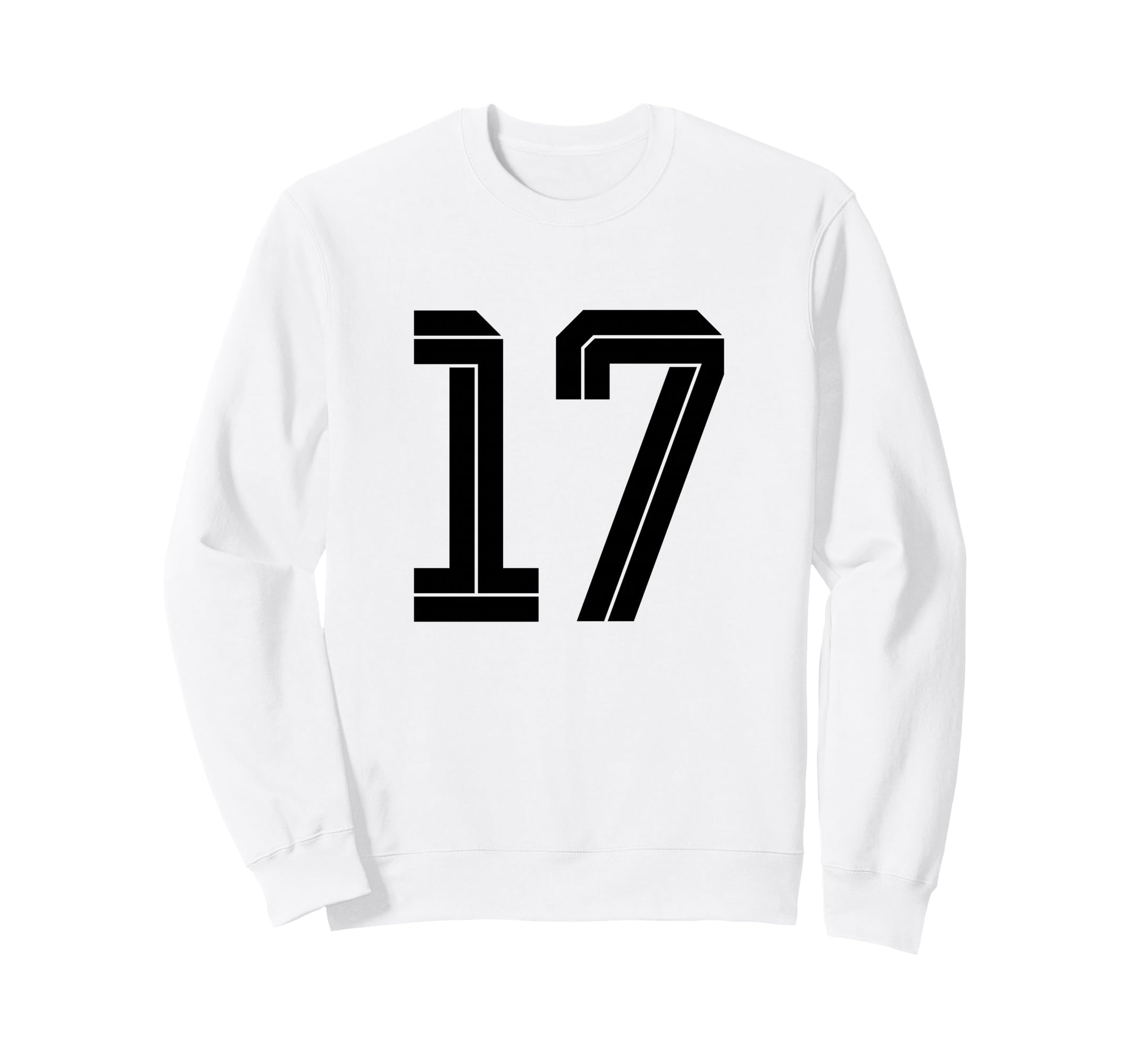 17 White Number 17 Sports Fan Sweatshirt - Casual Everyday Wear Unisex