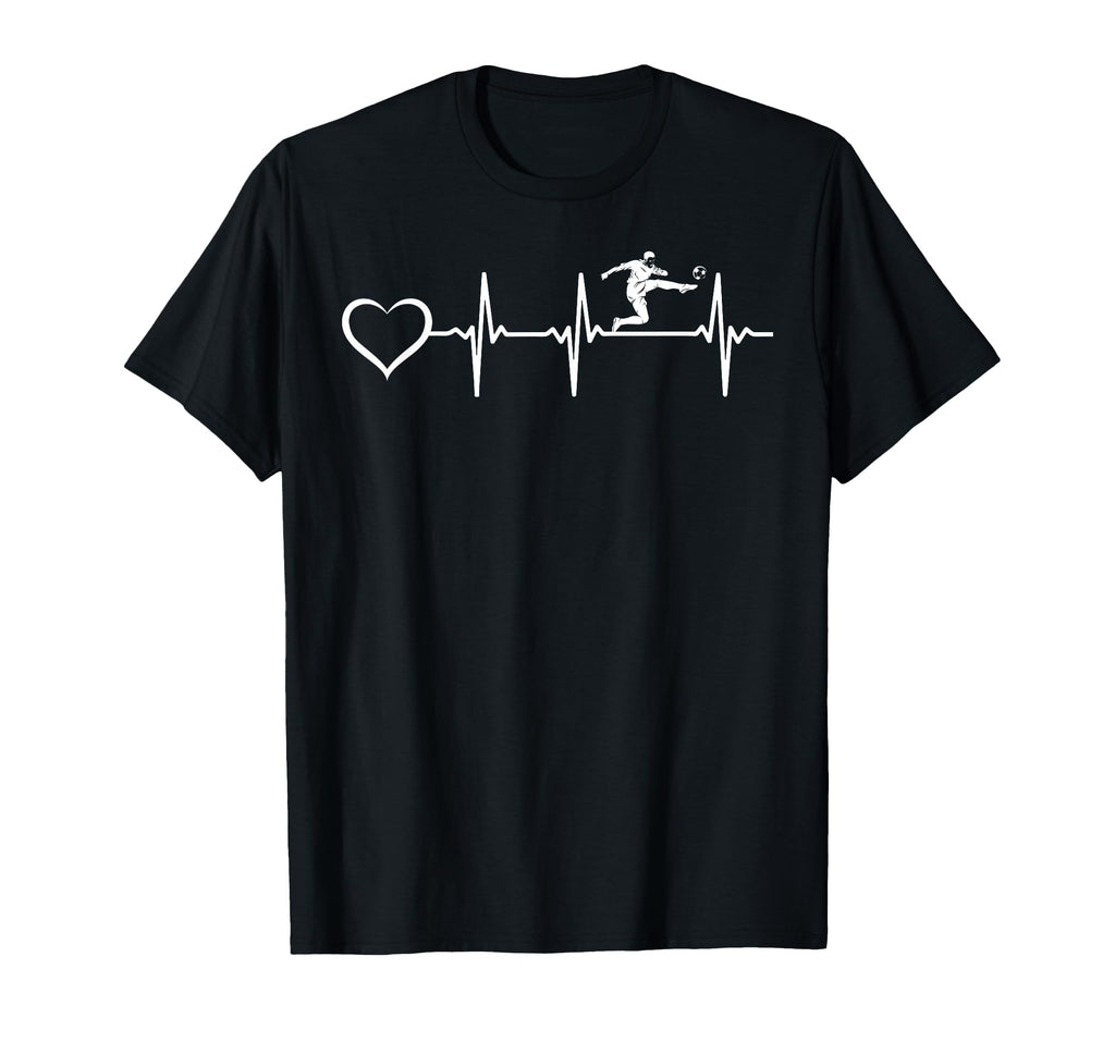 Soccer Heartbeat Heart Soccer Player T-Shirt - Novelty Apparel Men Women
