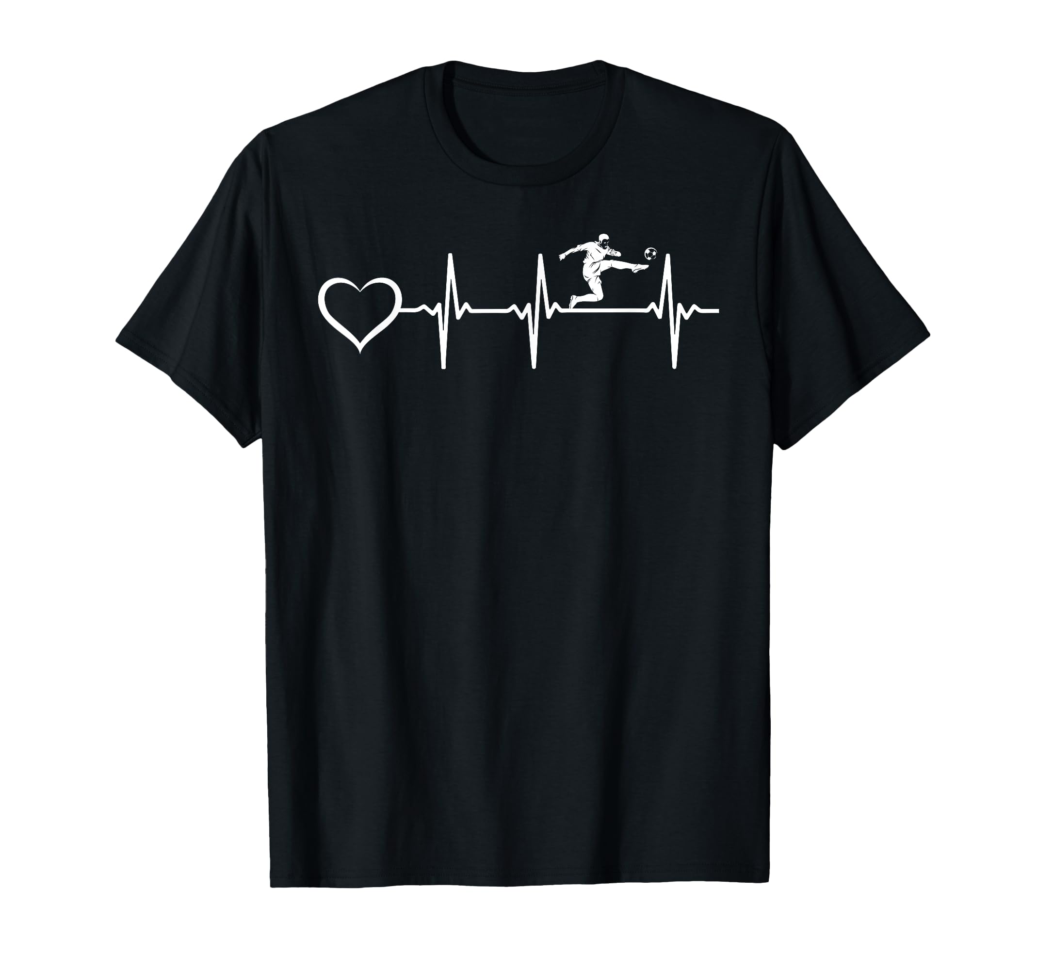 Soccer Heartbeat Heart Soccer Player T-Shirt - Novelty Apparel Men Women