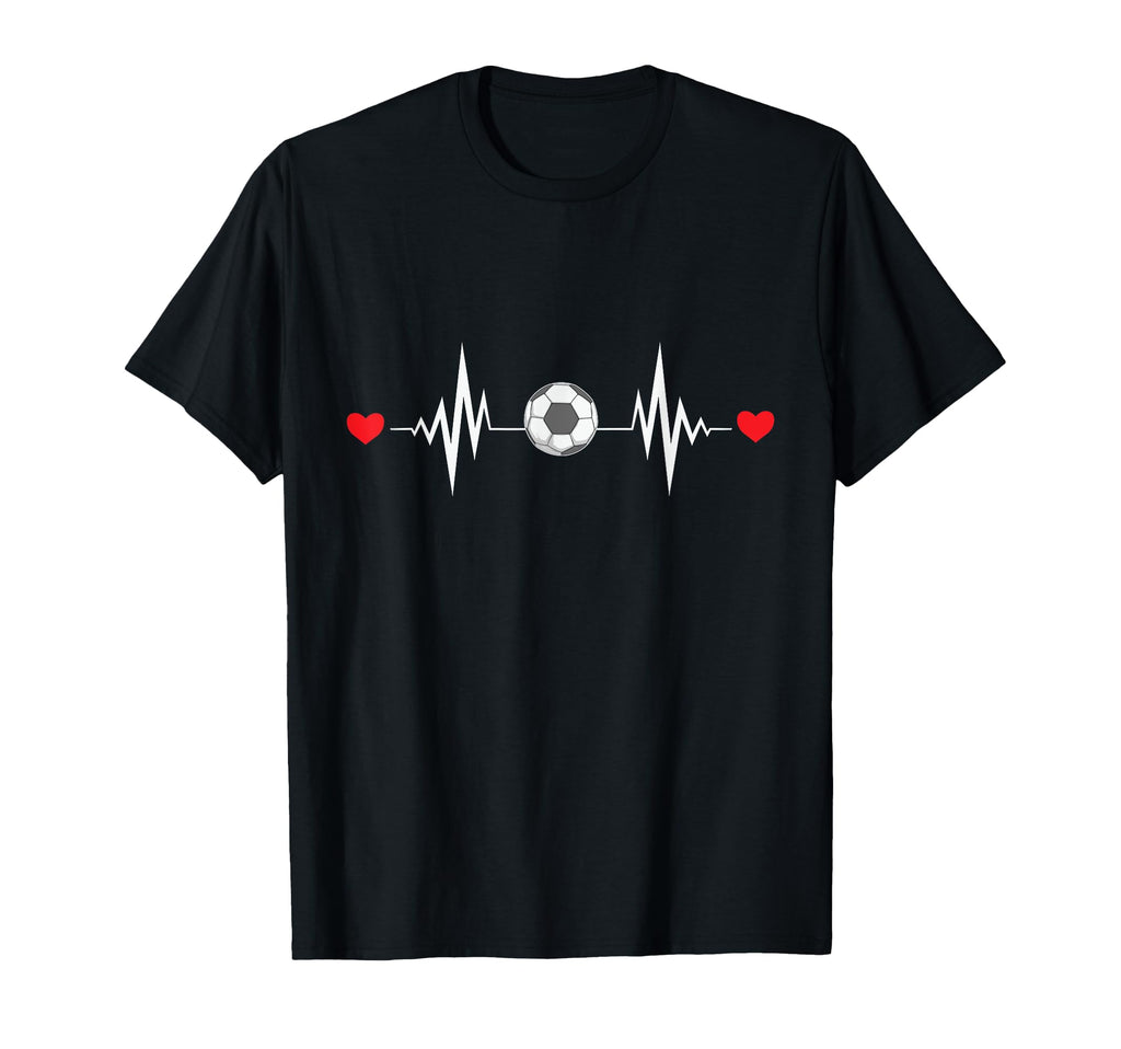 Heartbeat Soccer Sports Player Goal T-Shirt - Casual Everyday Wear Unisex