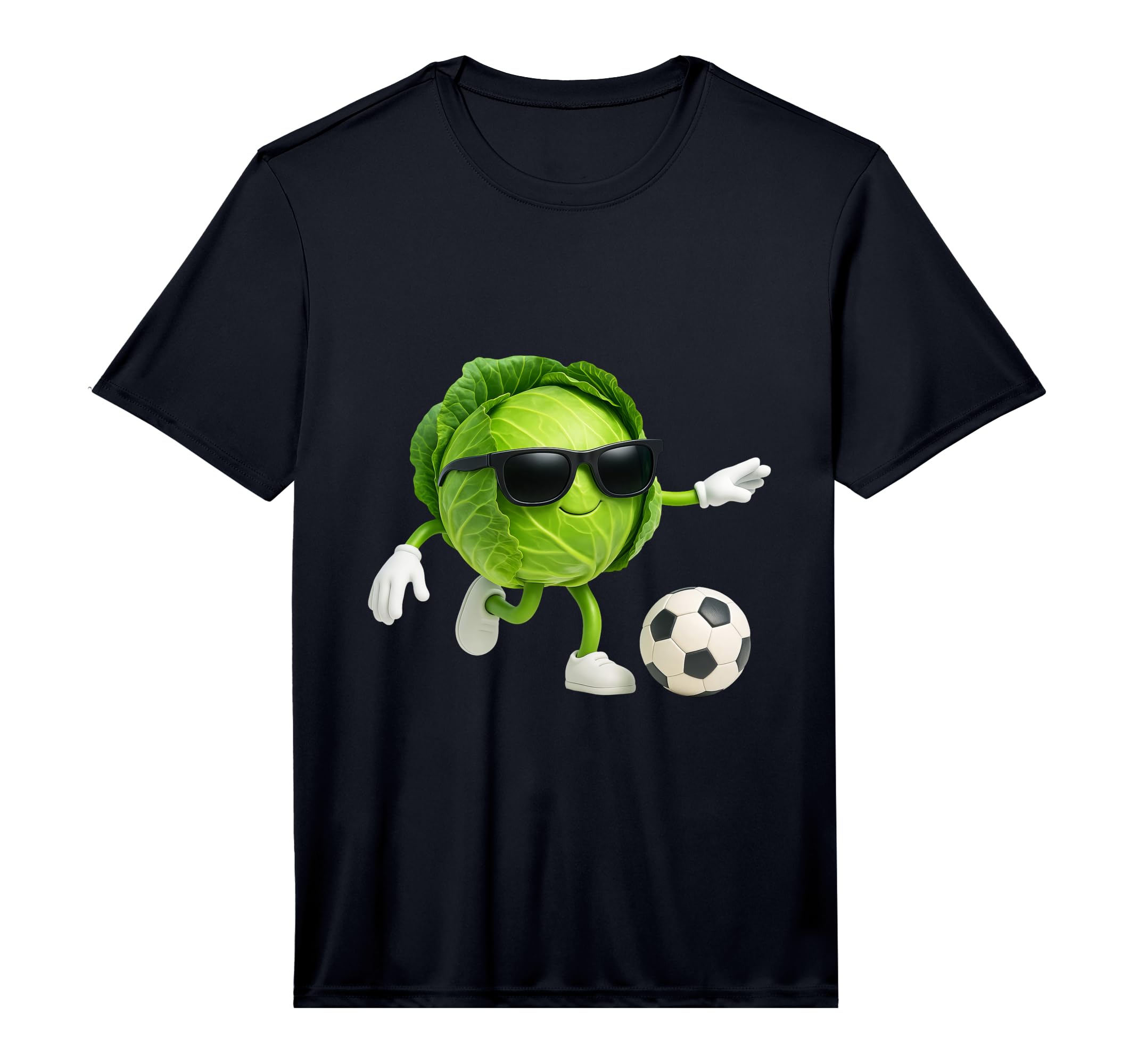 Mens Cabbage Soccer Performance T-Shirt - Aesthetic Graphic for Adults