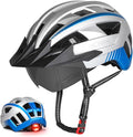 VICTGOAL Bike Helmet for Men Women with Led Light Detachable Magnetic Goggles Removable Sun Visor Mountain & Road Bicycle Helmets Adjustable Size Adult Cycling Helmets