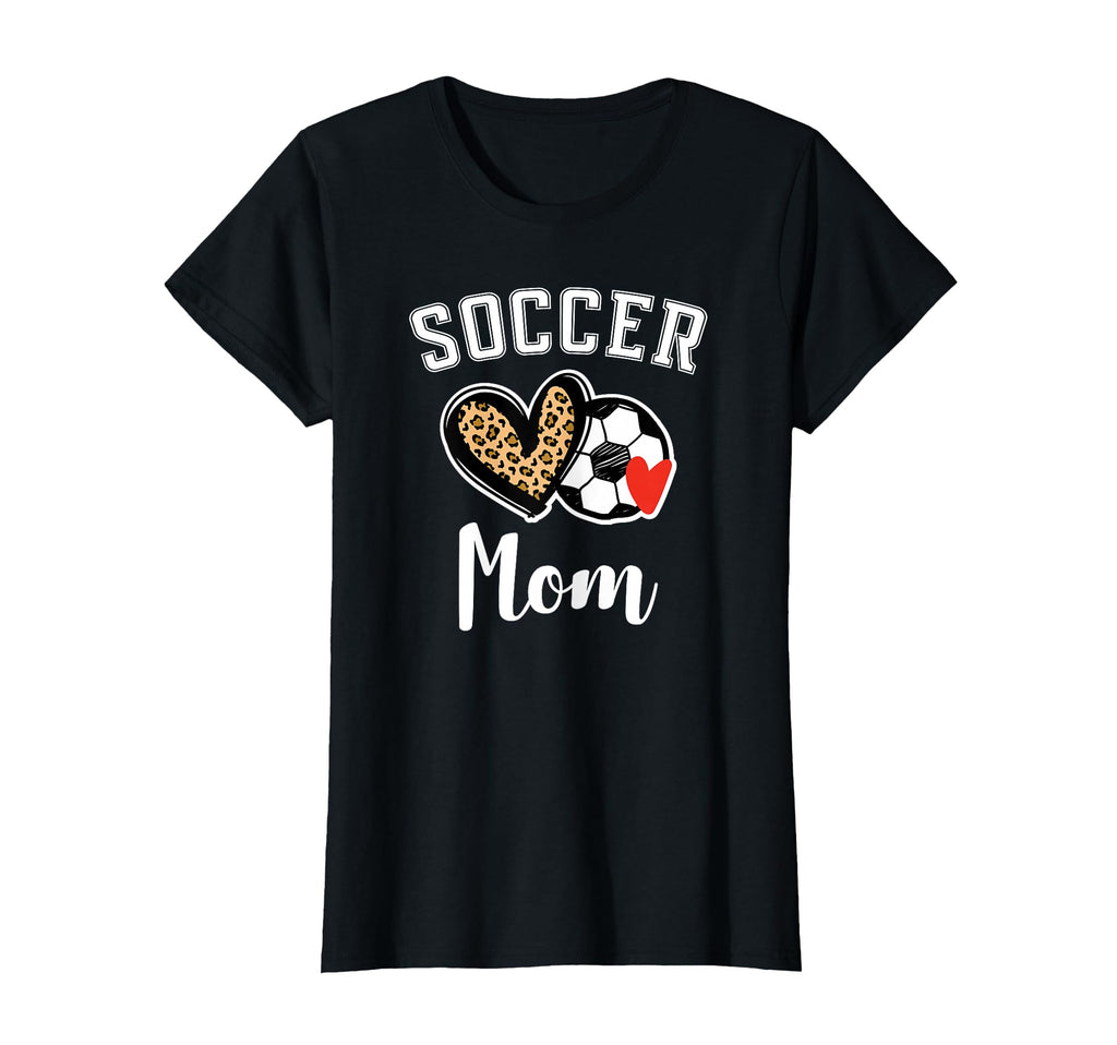 Soccer Mom Leopard Heart T-Shirt - Trendy Graphic for Adults