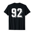 Number 92 Backside 80S 90S Team T-Shirt - Casual Everyday Wear Unisex