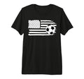 Distressed American Flag Soccer Ball T-Shirt - Trendy Graphic Men Women
