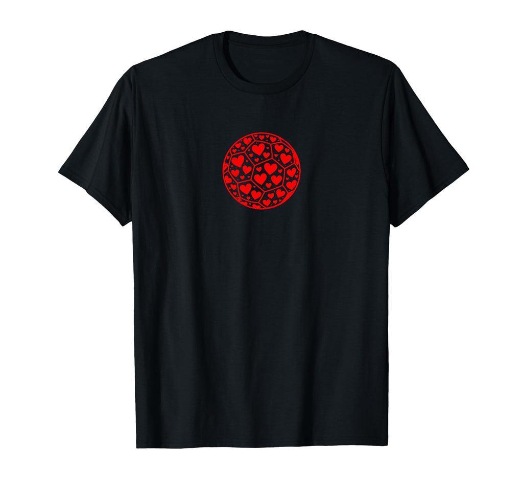 Valentines Day Heart Soccer Ball T-Shirt - Custom Art Print Men Women