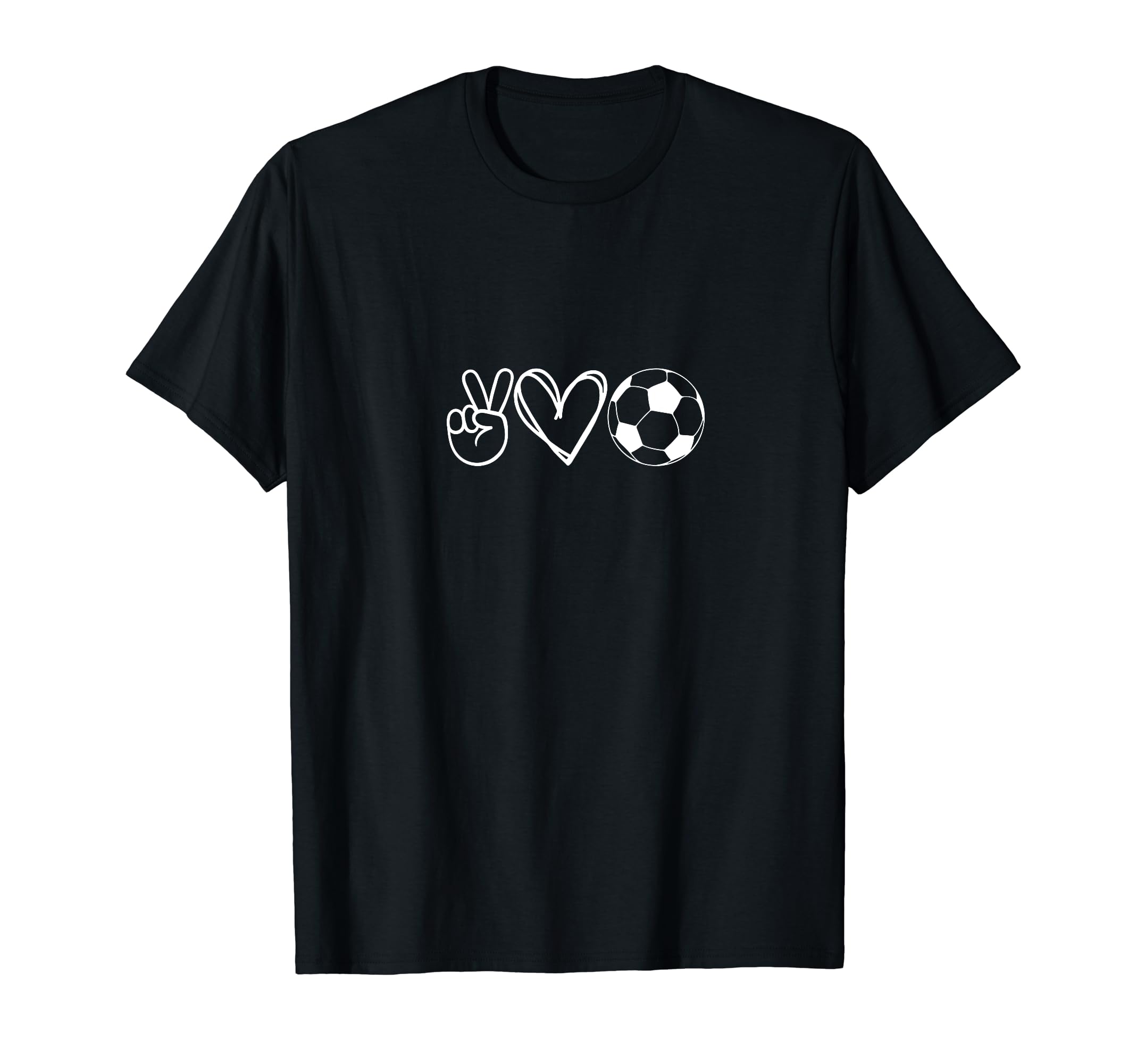 Peace Love And Soccer Football Lovers T-Shirt - Unique Graphic Unisex
