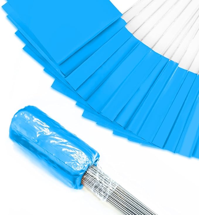 Zozen 100Pack Blue Marking Flags, Writable/15x4x5 Inch, Yard Flags for Lawn & Irrigation & Landscape & Sprinkler & Survey & Dog Training.