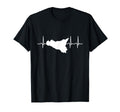 Sicilia Ekg Heartbeat Flag Sicily T-Shirt - Custom Art Print Men Women