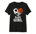 Ball Heart Soccer Basketball Hockey T-Shirt - Minimalist Print Men Women