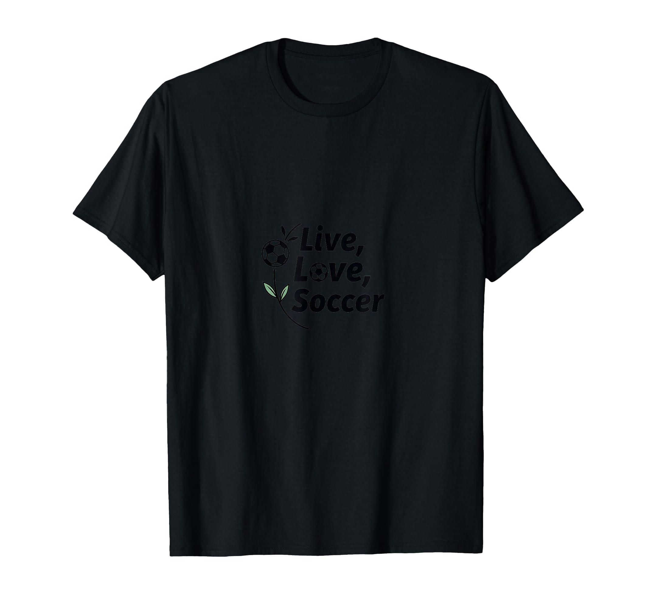 Live Love Soccer Womens Sports Passion T-Shirt - Graphic Print for Adults