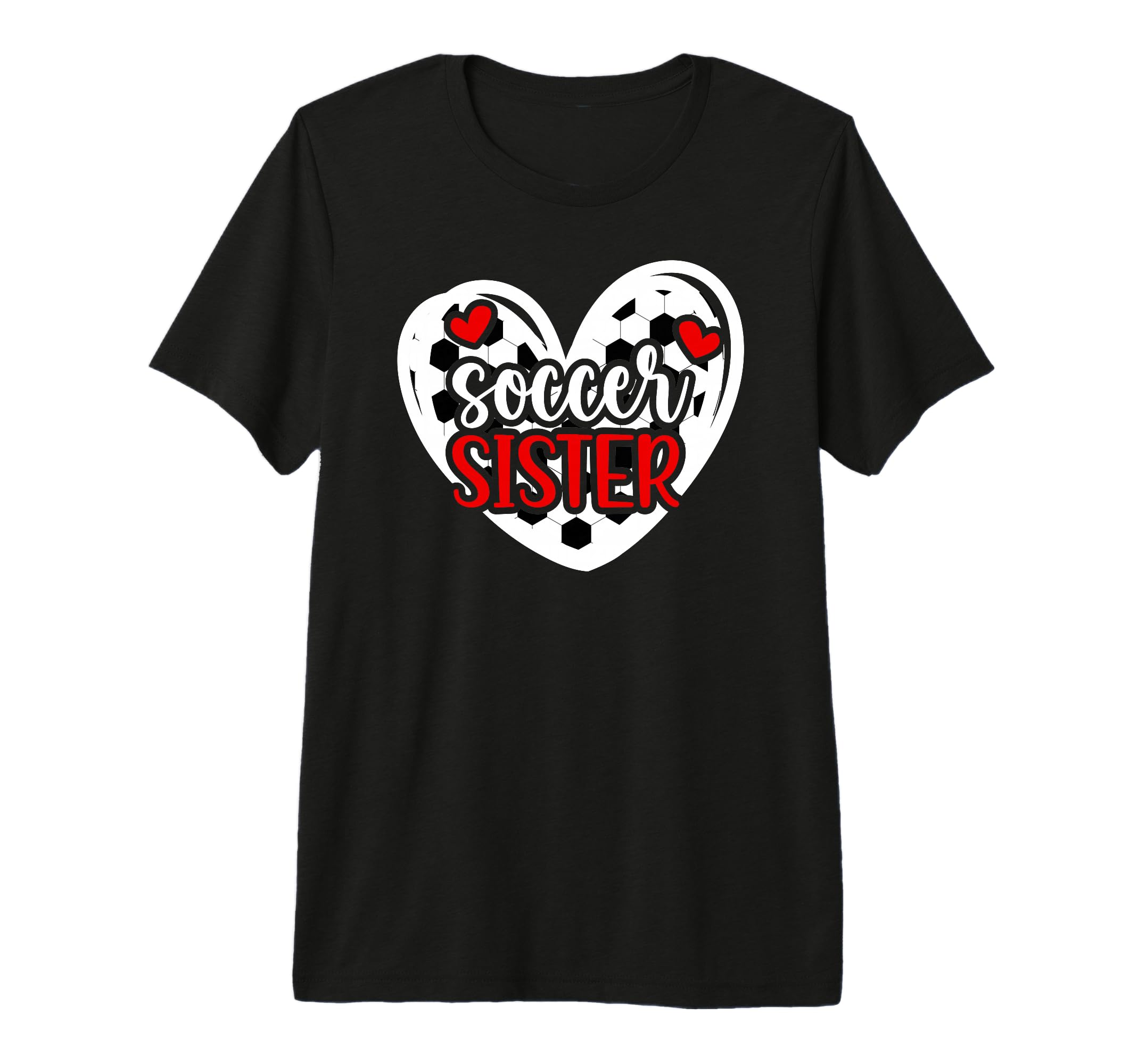 Soccer Sister Heart Sister Soccer T-Shirt - Casual Everyday Wear Men Women