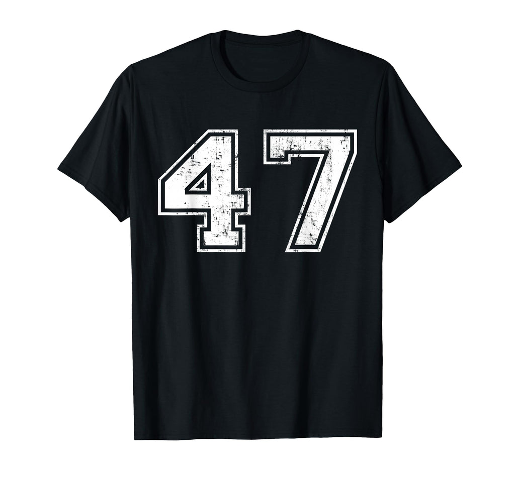 Number 47 Distressed Sports Training T-Shirt - Trendy Graphic Unisex
