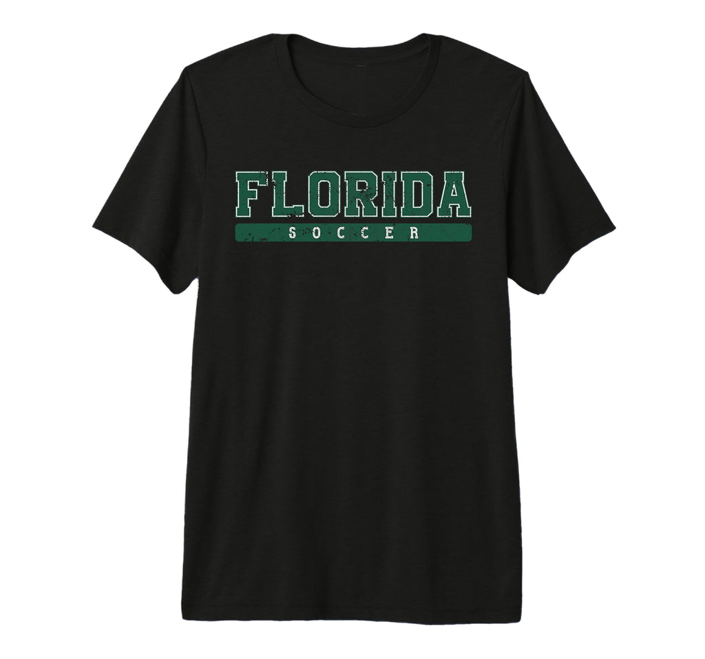 Florida Soccer Green Text Tri Blend T-Shirt - Custom Art Print for Adults