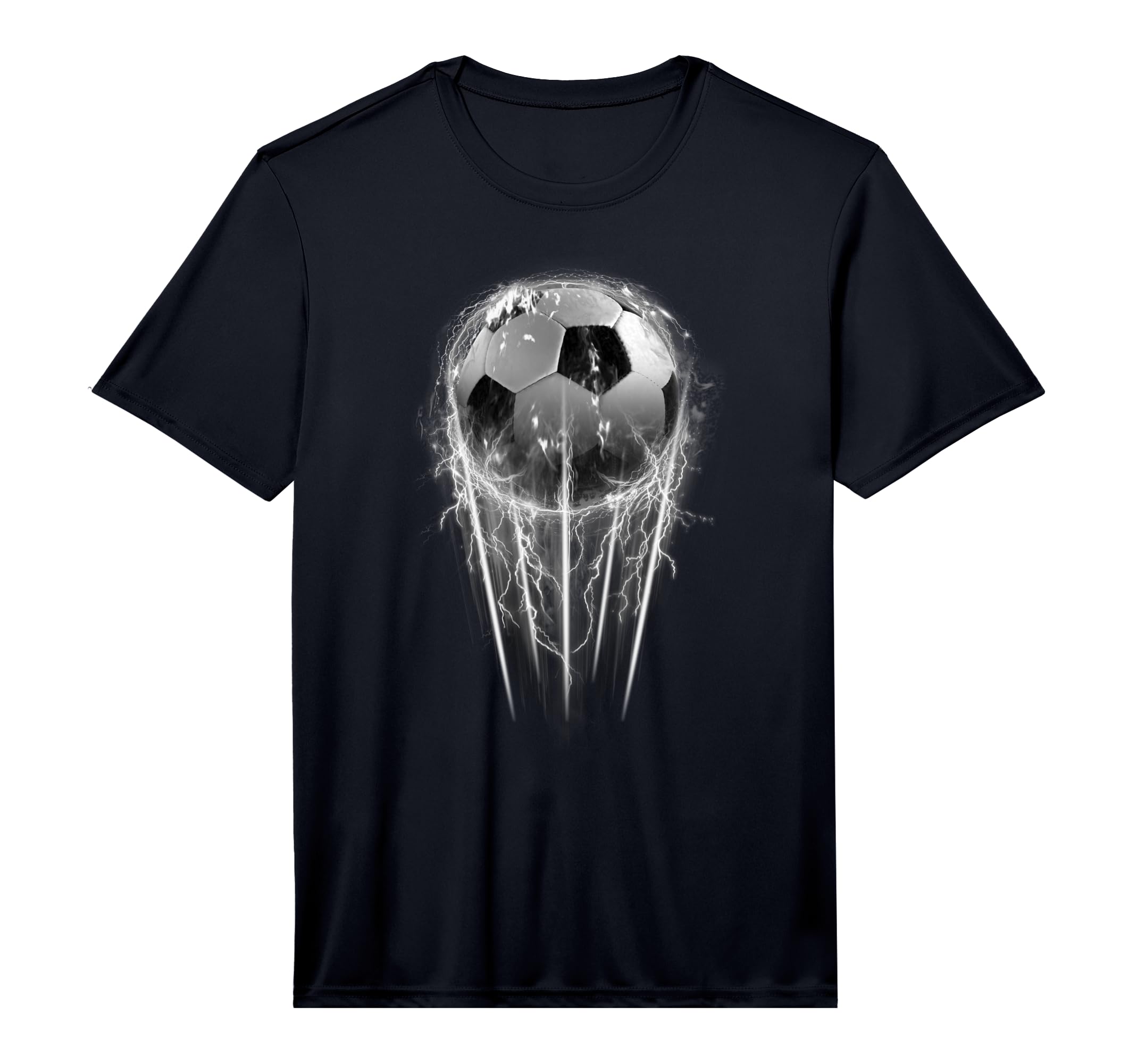 Soccer White Lightning Performance T-Shirt - Unique Graphic Unisex