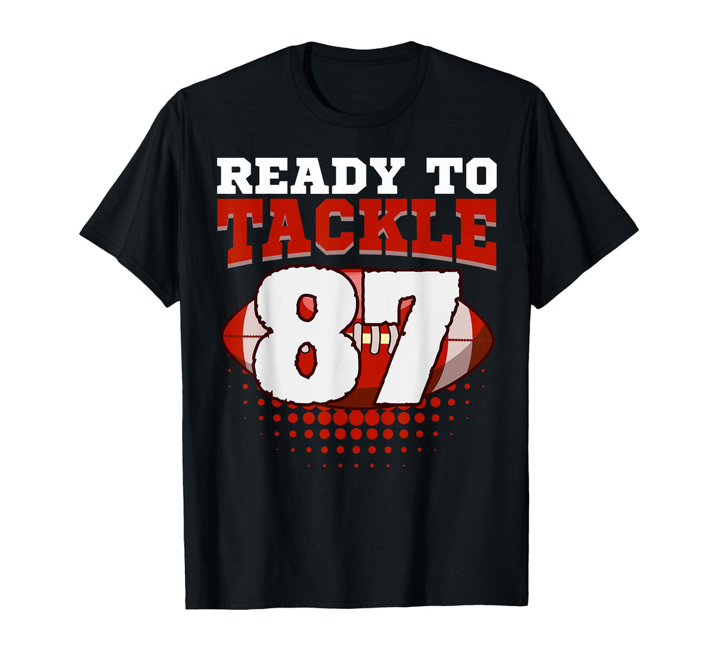 Football 87Th Birthday Player T-Shirt - Fun Novelty Design for Adults