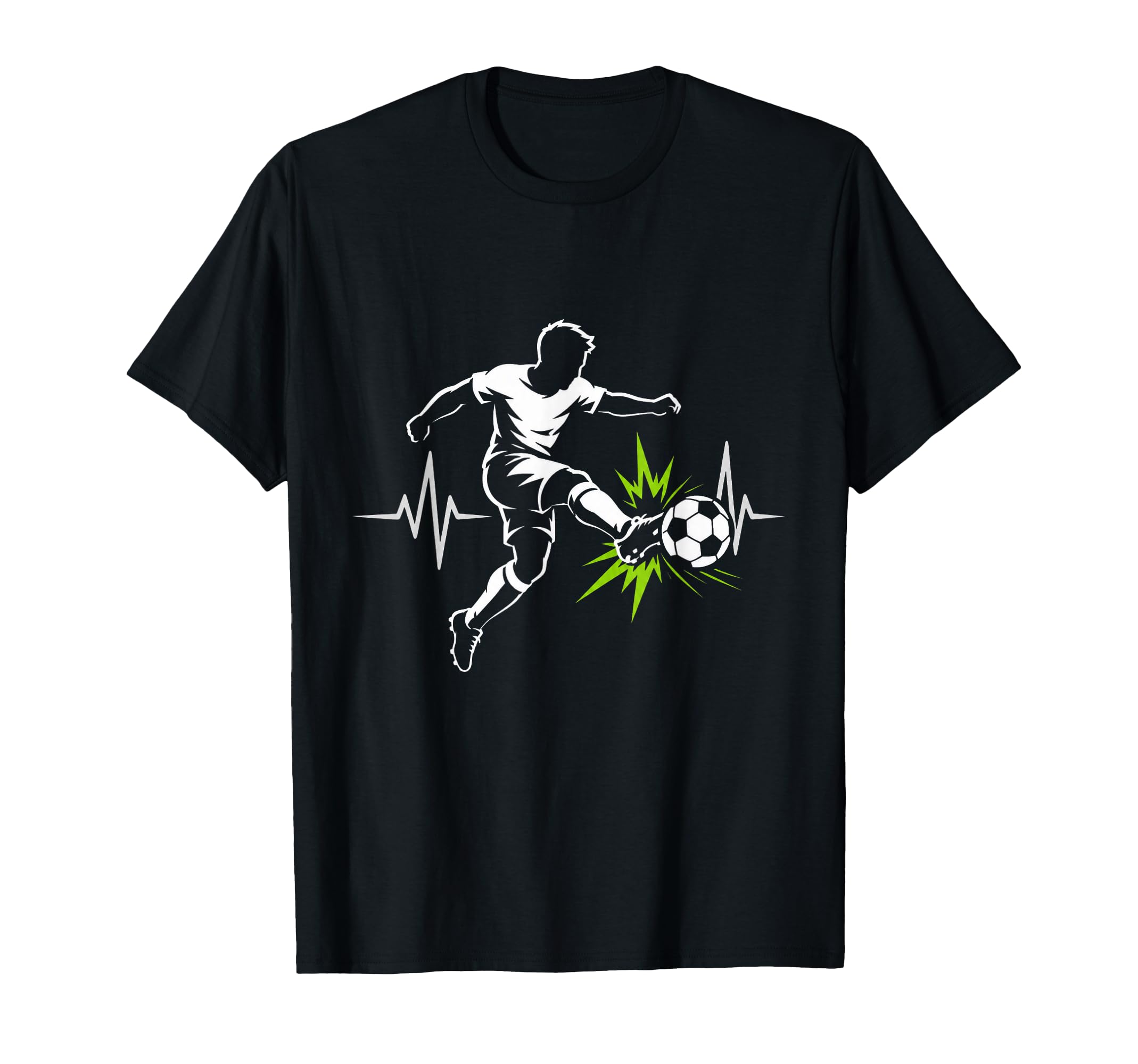 Energetic Soccer Player Heartbeat Pulse T-Shirt - Aesthetic Graphic Unisex