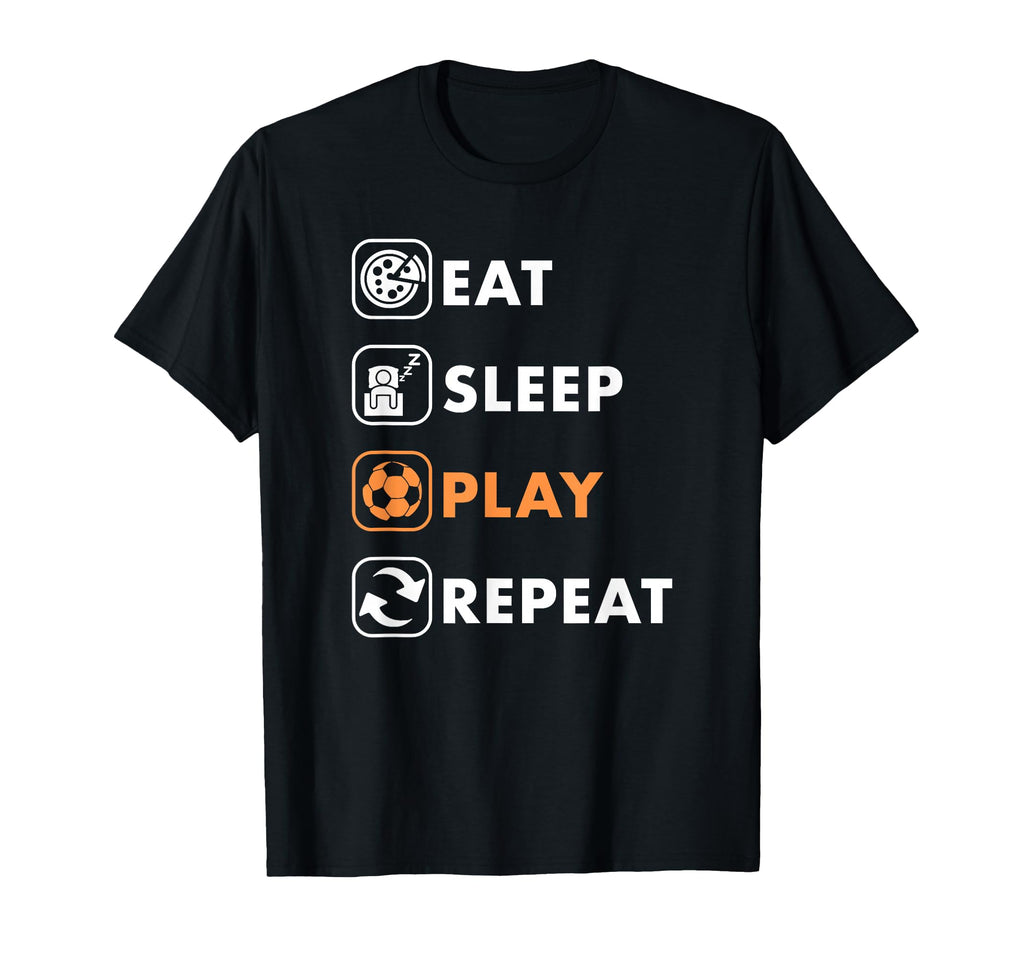 Trendy Eat Sleep Soccer Repeat List T-Shirt - Trendy Graphic Men Women