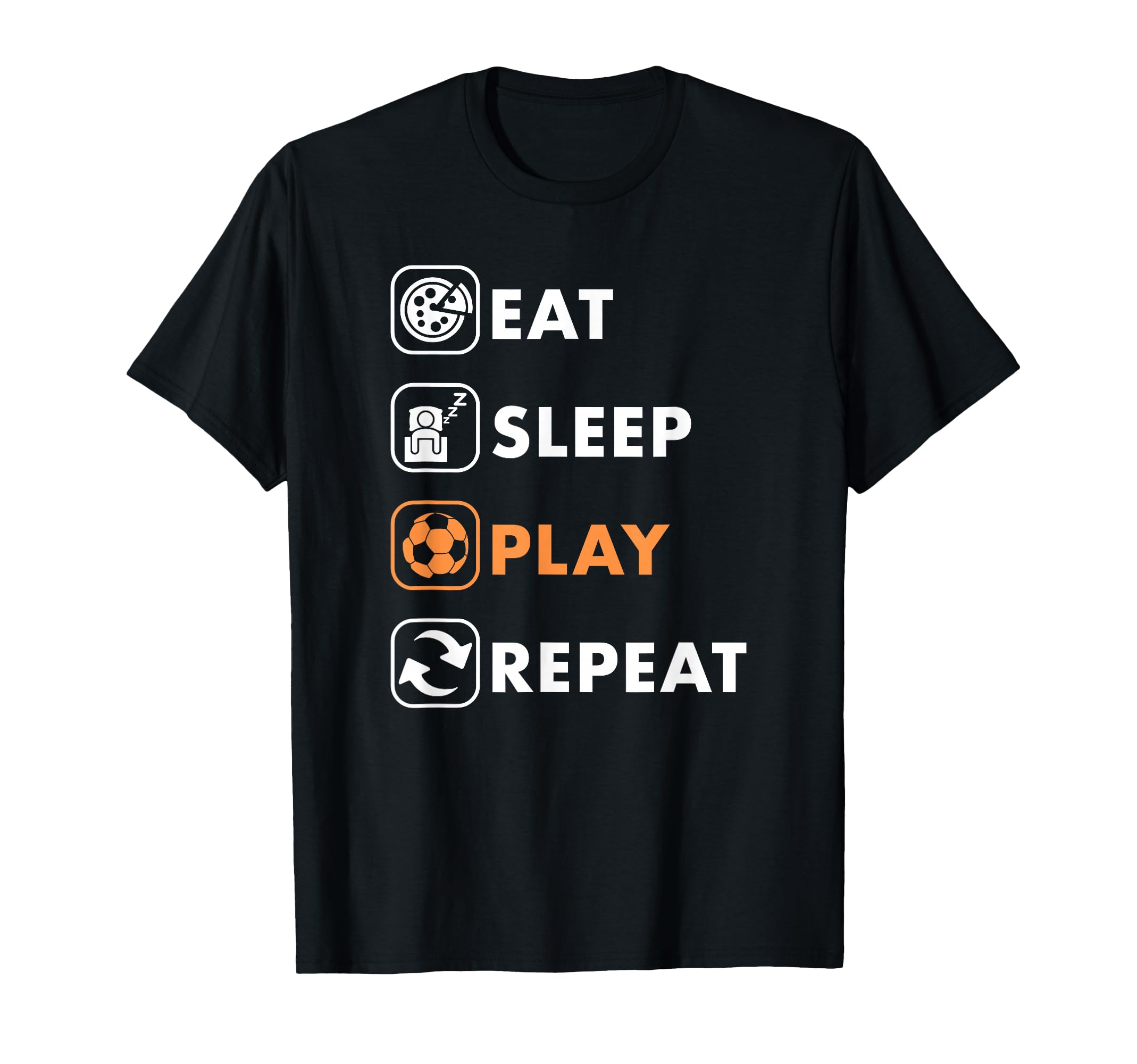 Trendy Eat Sleep Soccer Repeat List T-Shirt - Trendy Graphic Men Women