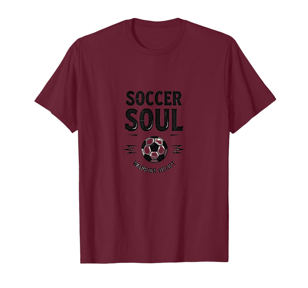 Soccer Soul Warrior Heart Womens T-Shirt - Custom Art Print Men Women