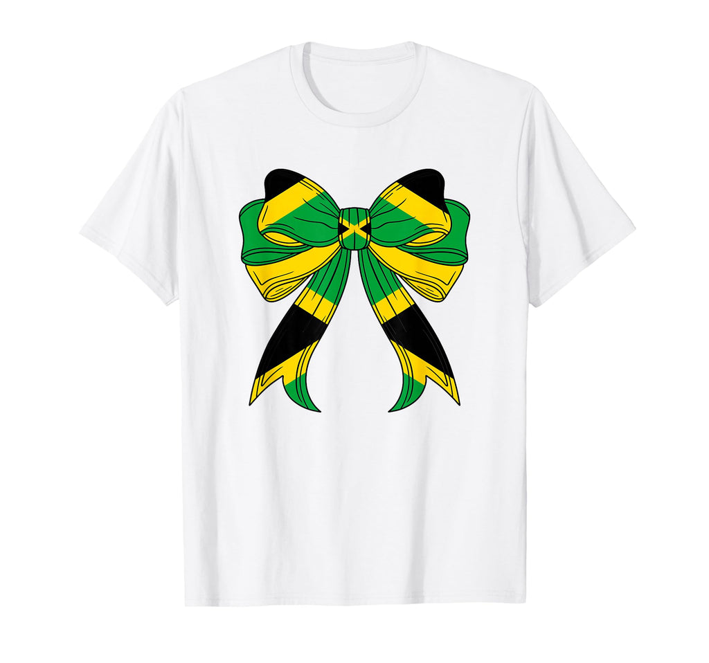 Jamaica Flag Coquette Bow Jamaican T-Shirt - Custom Art Print Unisex