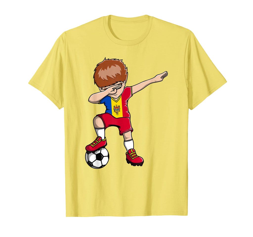 Dabbing Soccer Moldova Jersey T-Shirt - Custom Art Print for Adults
