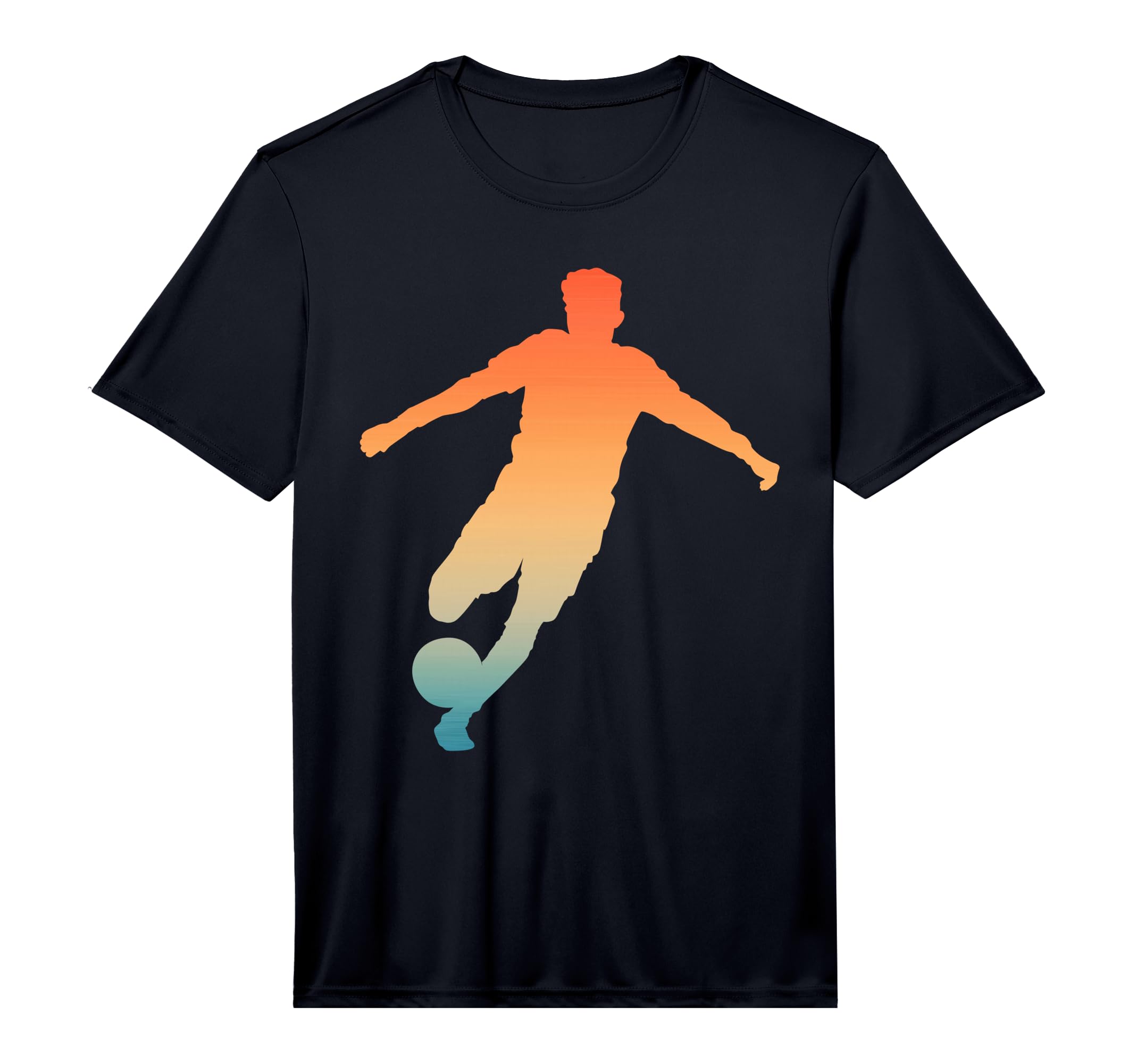 Silhouette Soccer Player T-Shirt - Casual Everyday Wear Men Women