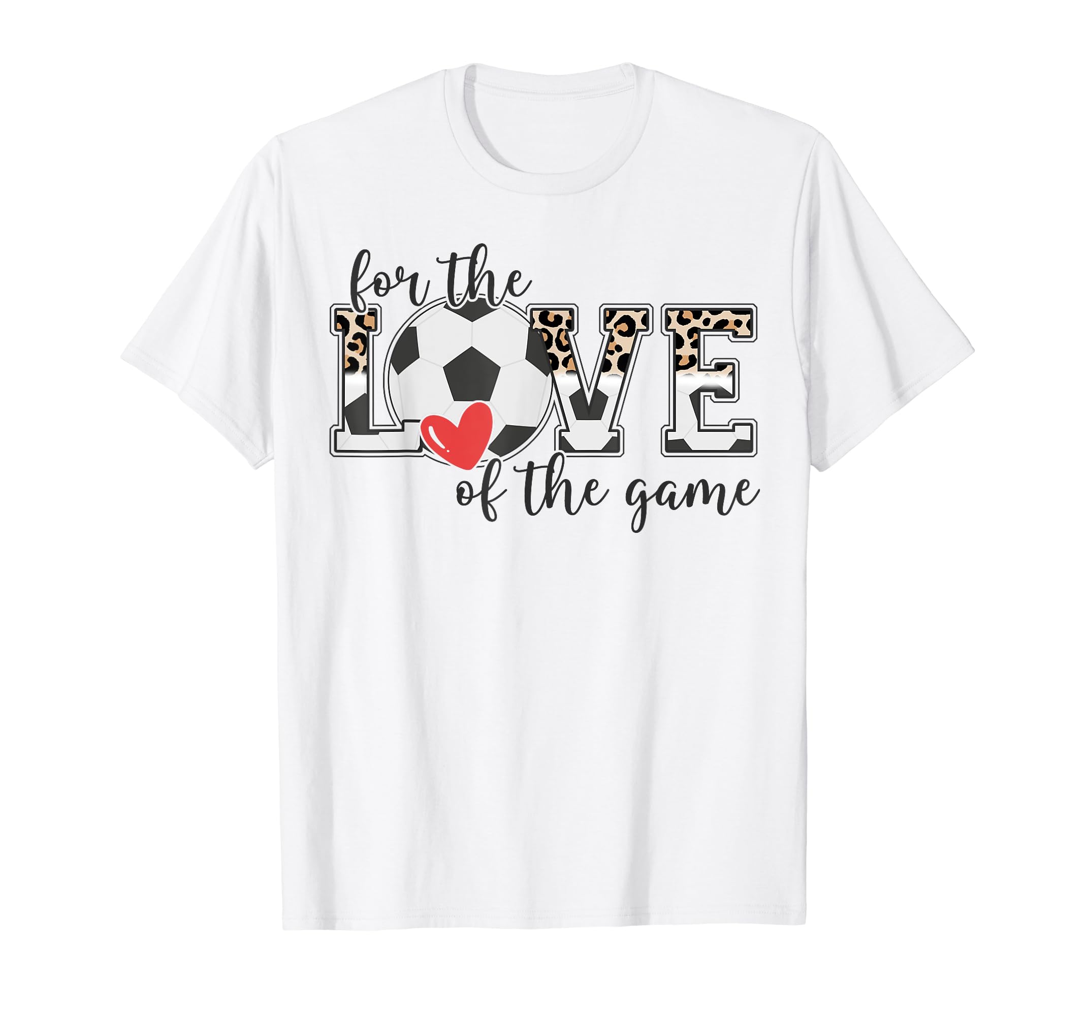 Love Game Soccer Game Day Leopard Gifts T-Shirt - Graphic Print Men Women