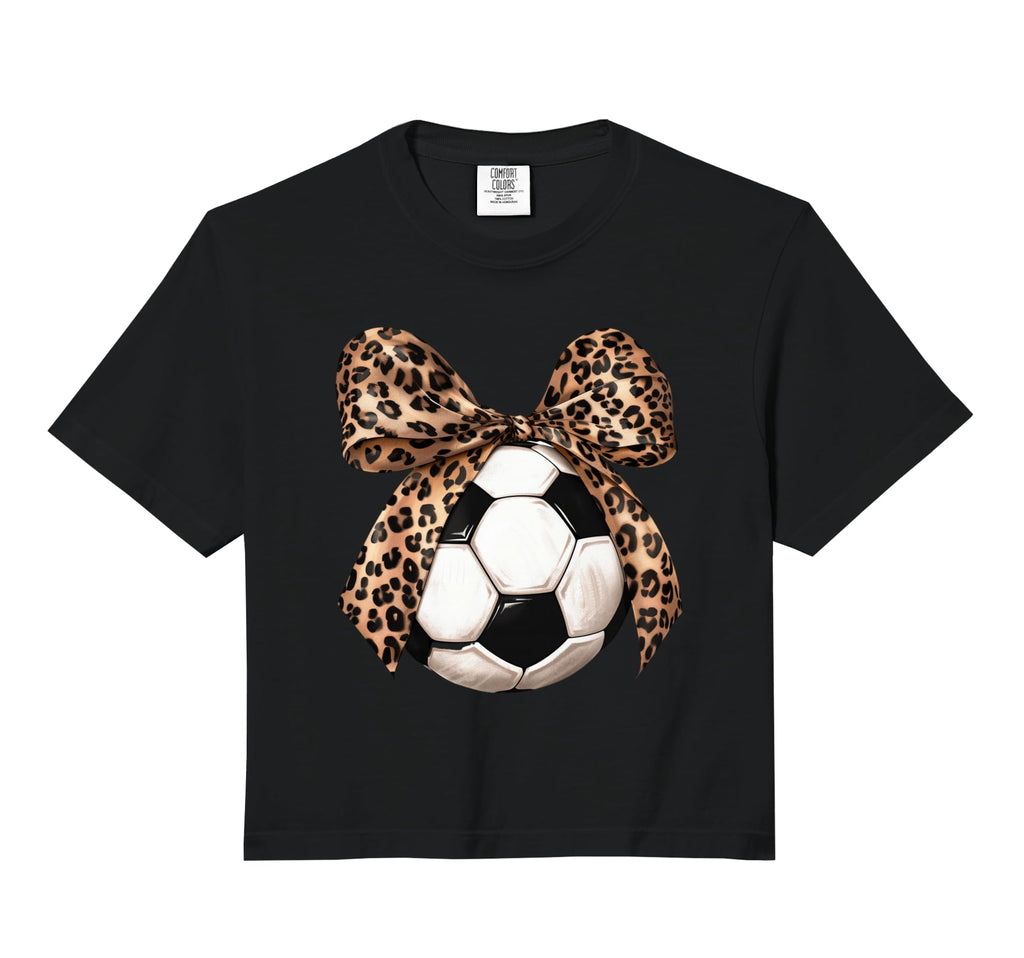 Soccer Coquette Bow Leopard Sweatshirt - Streetwear Style Men Women