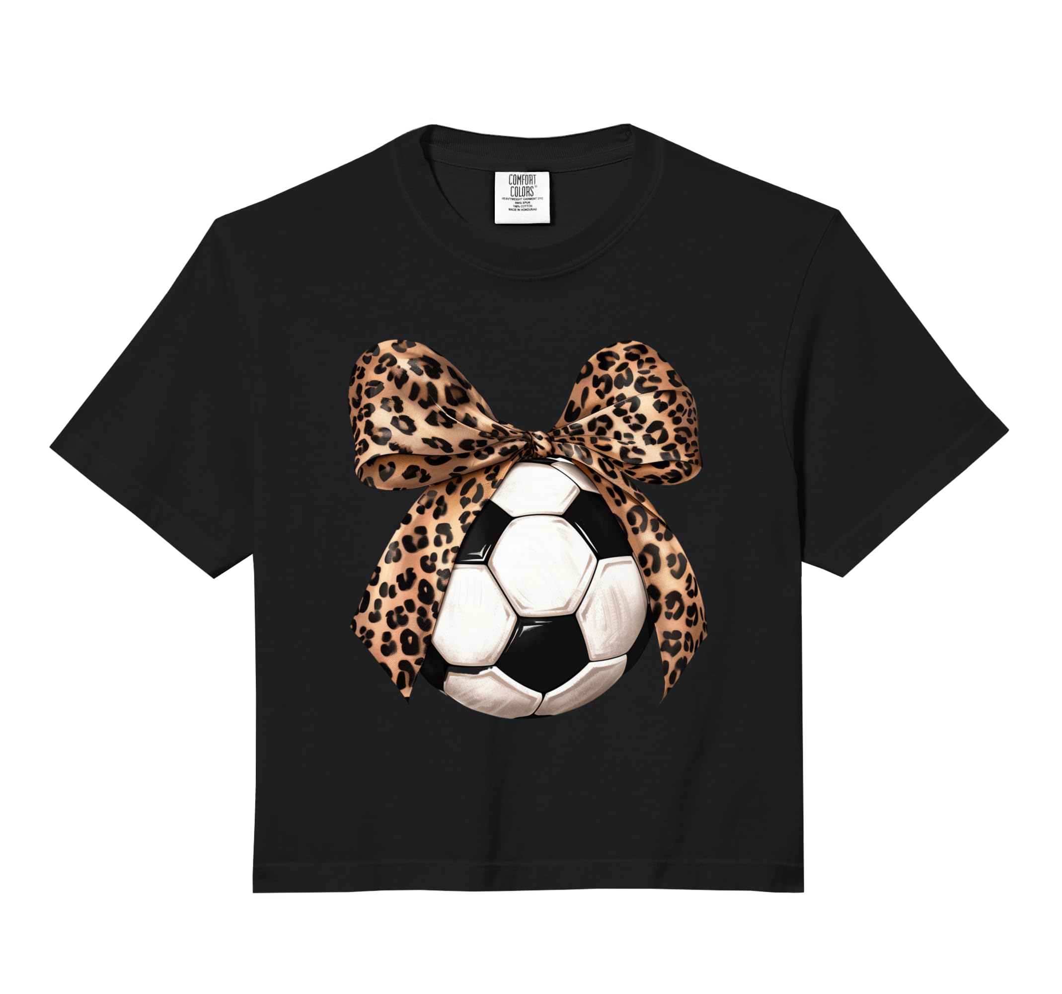 Soccer Coquette Bow Leopard Sweatshirt - Streetwear Style Men Women