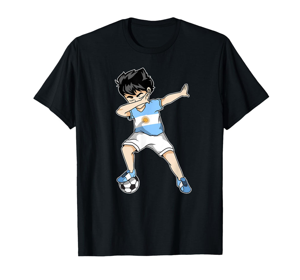 Dabbing Soccer Argentina Football T-Shirt - Graphic Print Unisex
