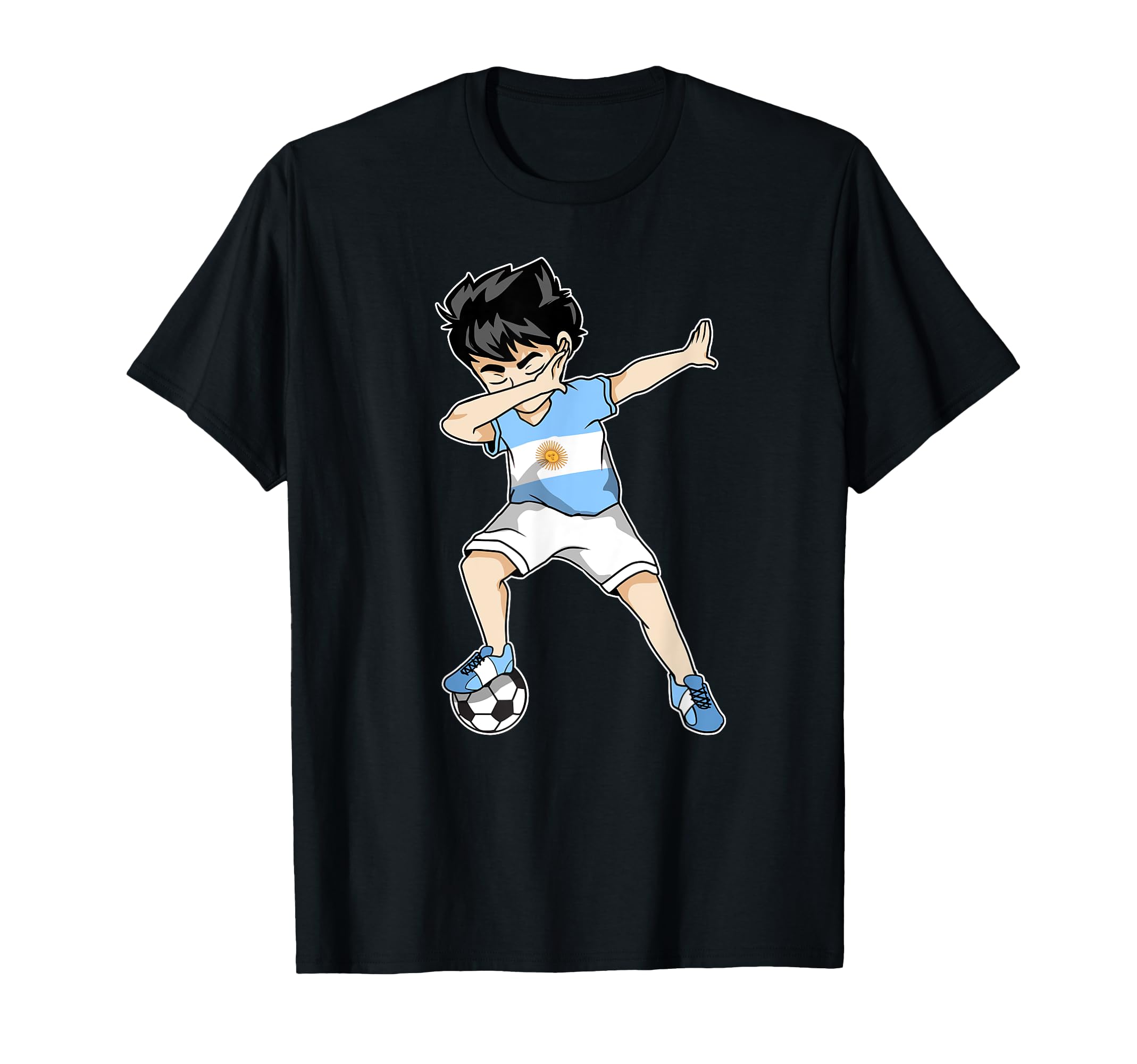 Dabbing Soccer Argentina Football T-Shirt - Graphic Print Unisex