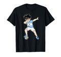 Dabbing Soccer Argentina Football T-Shirt - Novelty Apparel for Adults