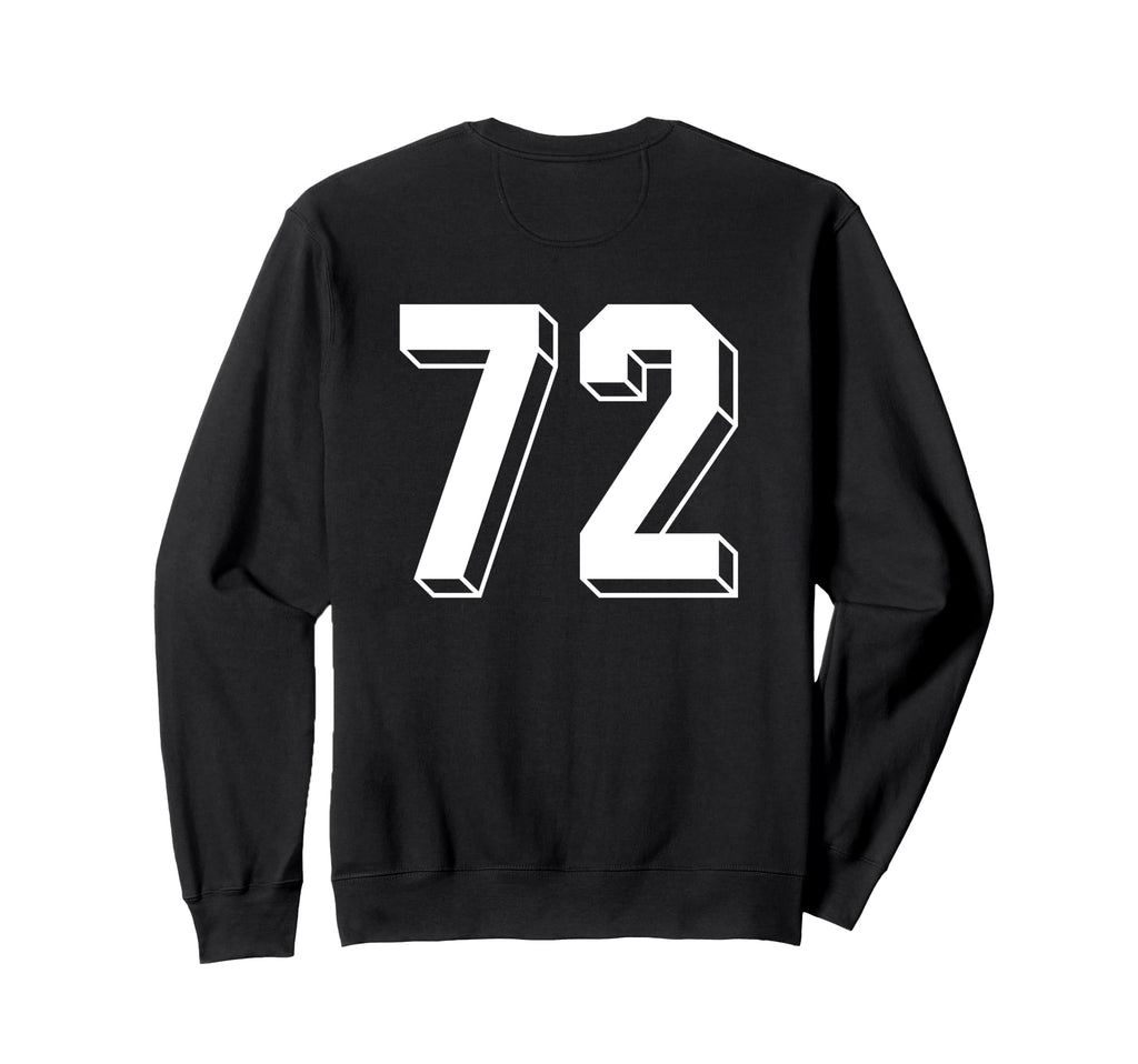 Number 72 Backside 80S 90S Team Sweatshirt - Streetwear Style Men Women