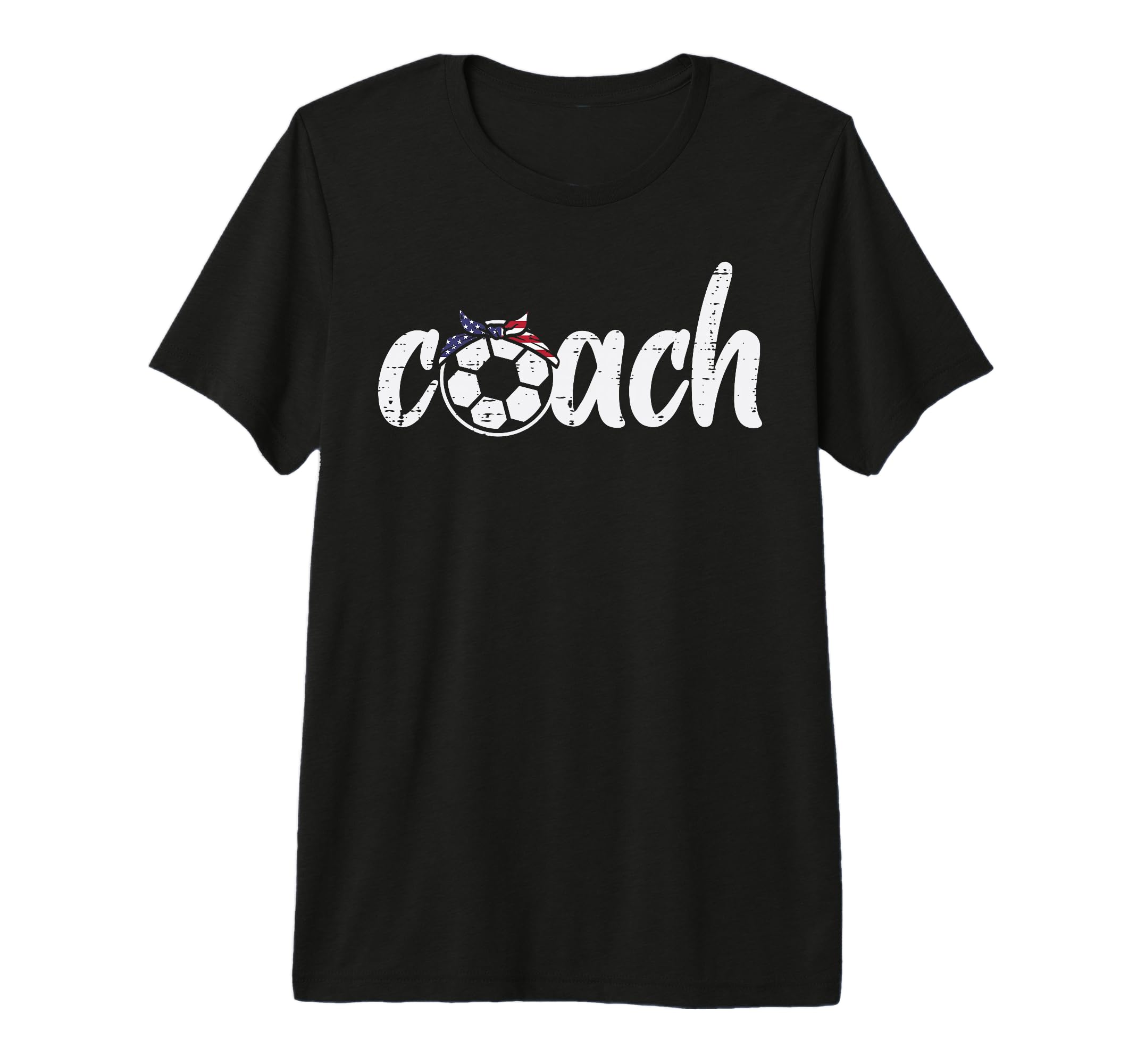 Coach Soccer American Flag Bandana T-Shirt - Aesthetic Graphic Unisex