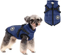 HDKUW Small Dog Jacket, Small Dog Coat Harness Winter Warm Vest Jacket Waterproof Cotton Costume for Puppy Small Dogs (L, Blue)