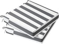 AAAAAcessories Outdoor Seat Cushions for Chairs, Waterproof, Fade-Resistant Patio Furniture Replacement Cushions, 20" x 20" x 3", Set of 2, Gray Cabana Stripe