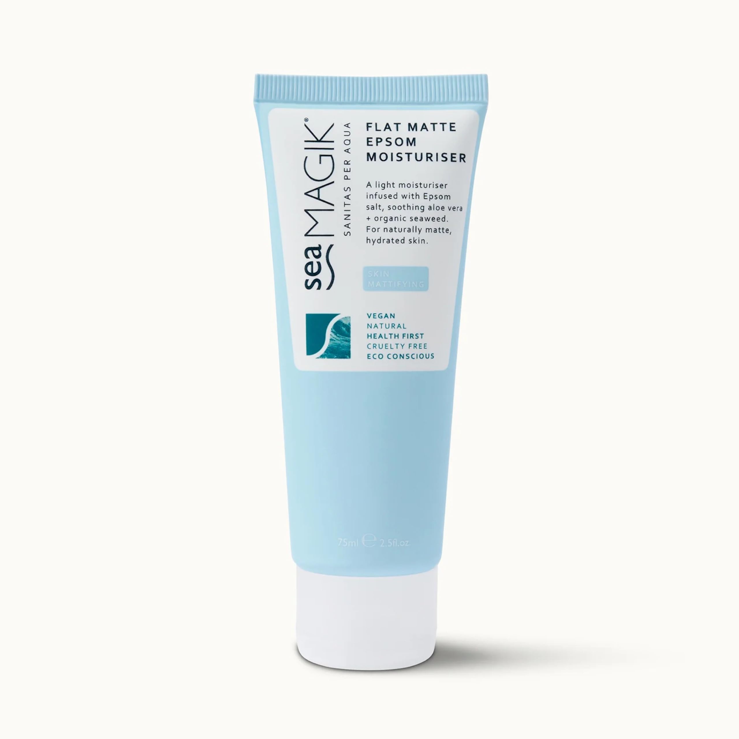Dead Sea Spa Magik Flat Matte Epsom Moisturiser - Natural Skincare for Oily Skin, 75ml